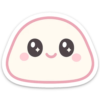 A cute mochi character with eyes sticker