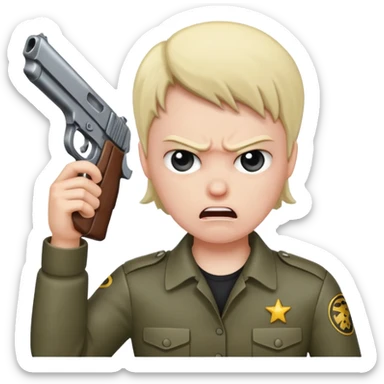 create a emoji where a mad/sad person is holding a gun to their head sticker
