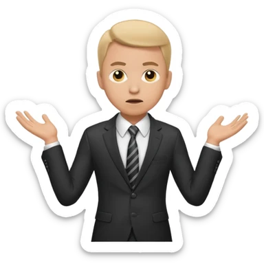 confused business men person shrug pose sticker