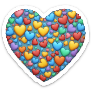Multicolored heart sticker