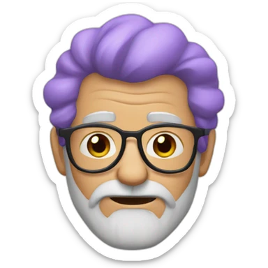 ultra ego grandpa with purple hair sticker