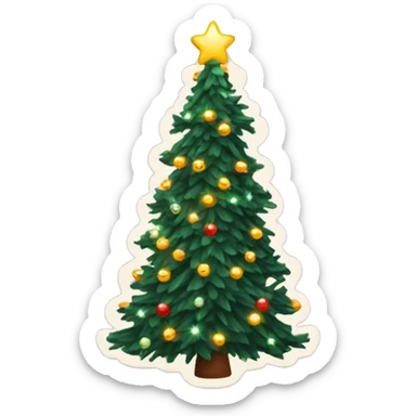 Tannenbaum mit Lichterkette sticker
