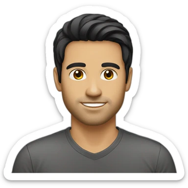 brazilian-white-guy-straight-black-hair sticker