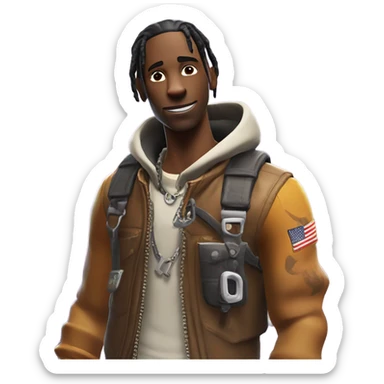 Travis scoot playing Fortnite sticker