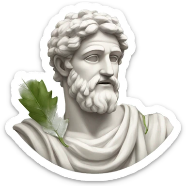 marble Greek god with leaf laurel sticker