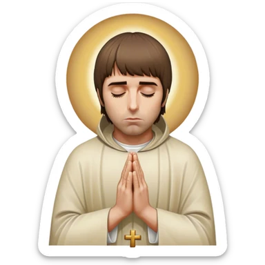 Liam Gallagher praying at the feet of Jesus  sticker