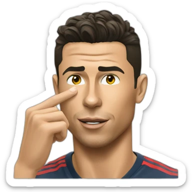 Cristiano ronaldo picking nose sticker