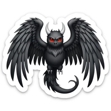 black and white wing devil sticker