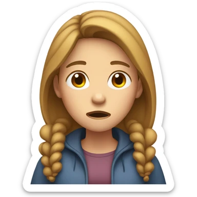 Female with light brown hair coughing sticker