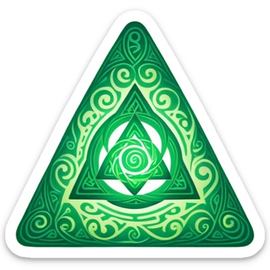 Green mystic polynesian triangle sticker