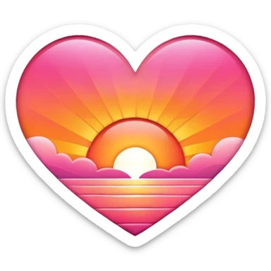 Heart shaped sunrise sticker