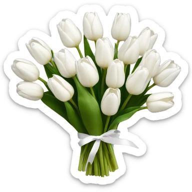white tulip bouquet  sticker