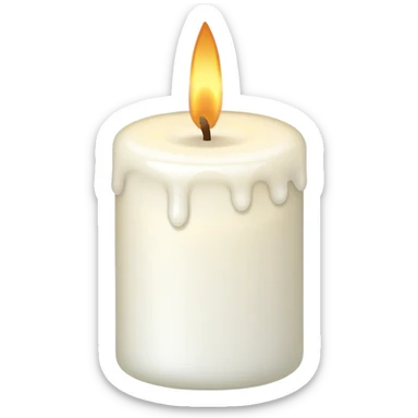 fat white candle sticker