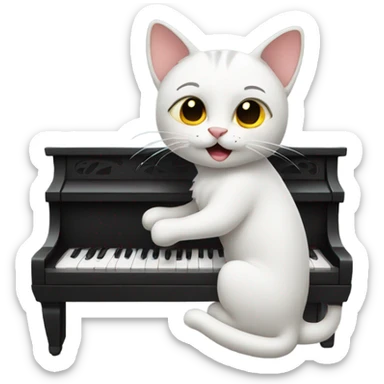 Cat playing piano  sticker