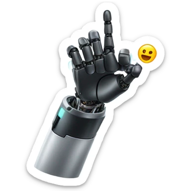 robot hand, finger point,tiktok logo sticker