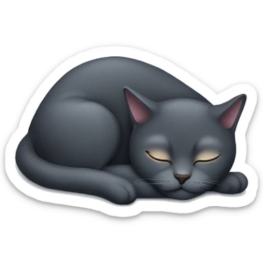 Sleeping dark grey cat sticker