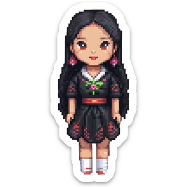 Asian woman doll sticker