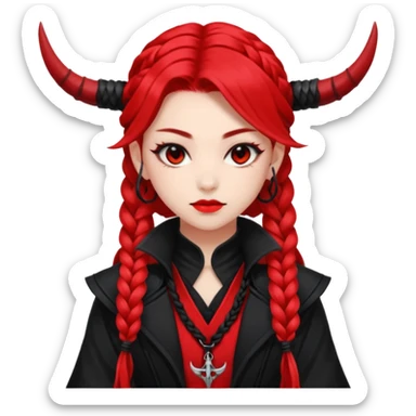 kpop demon hunters rumi purlel hair long braid sticker