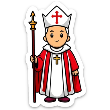 bishop dressed in red sticker