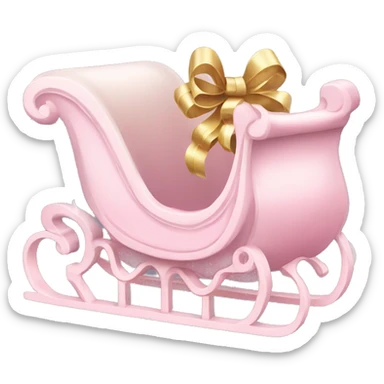 pale pink christmas sleigh  sticker