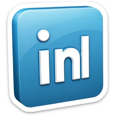 3d linkedin logo (the real Linkedin logo must be used) sticker