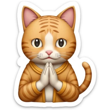Cat praying you’ll feel better soon sticker