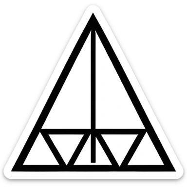 2D triangle with squares stacking up inside to demonstrate a social hierarchy (all black and white) sticker