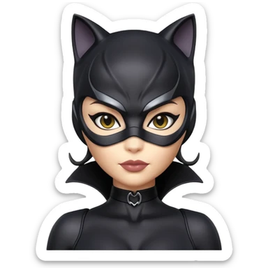 Isolated, ultra detailed illustration of the most incredibly pretty and sensual appearance  DC Hero Catwoman
figurine imaginable, toy style. sticker
