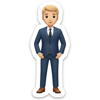 white man in suit and shoes, with hands on his hips sticker