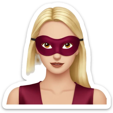 Bordeaux red silk eye mask sticker