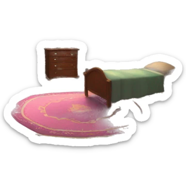 Very detailed view of Enid and Wednesday’s room at Nevermore Academy both girls beds carpeted floors walls and large octagonal window  sticker