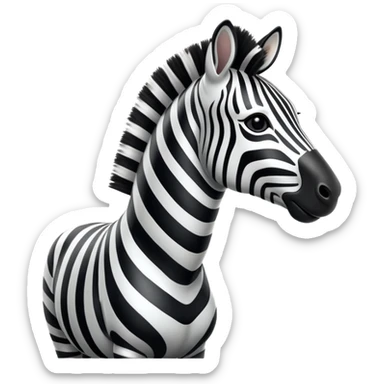 cinematic-zebra-realistic-full-body-standing-emoji,-elegant-frame-balanced-gracefully,-bold-black-and-white-stripes-contrasting-sharply,-head-tilted-dramatically,-expressive-dark-eyes-glinting-with-curiosity,-simplified-yet-realistic-focused-features,-highly-detailed,-glowing-with-an-almost-sarcastic-glow sticker