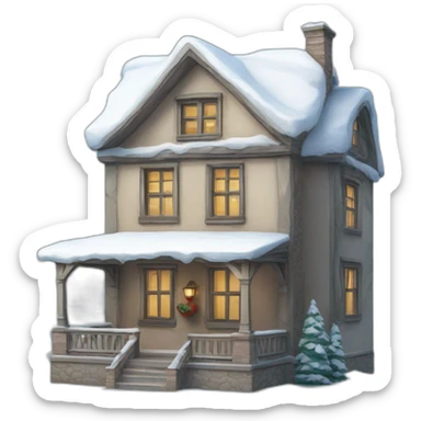 Maison avec de la neige sticker