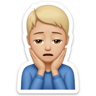 Sobbing face with hands on neck sticker