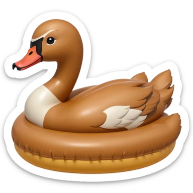 Brown swan floatie  sticker