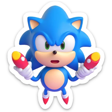 Sonic the Hedgehog 3D emoji style sticker