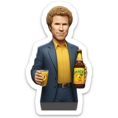 Will Ferrell with a bottle of buckfast sticker