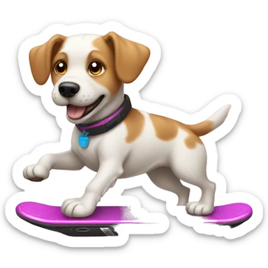 Dog flying on a hoverboard  sticker
