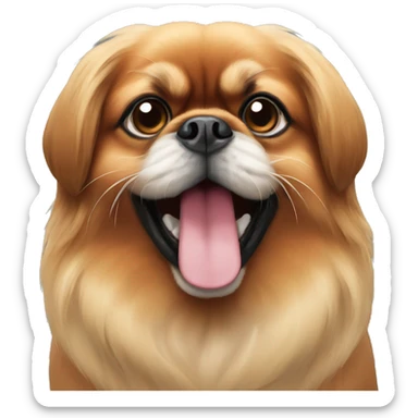 red Pekingese sticker