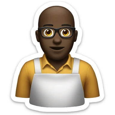 African geek cooking computer code sticker