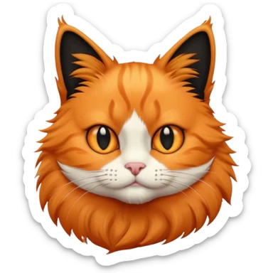 Orange cat with black quiff sticker