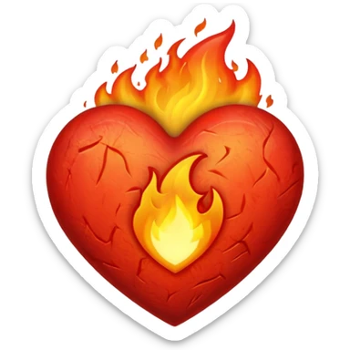 Fire heart  sticker