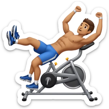 man laying down bicycle-crunches exercise sticker