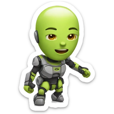 Android chutando uma maça sticker