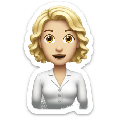 White Woman with microphone sticker