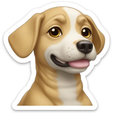 Un chien heureux sur une tortue sticker