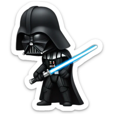 Dark vador holding light saber sticker