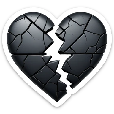 Corazón roto negro sticker