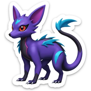 Shiny Salandit-Umbreon-Zorua-Noivern-Noibat-Hybrid (Full body) sticker