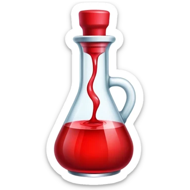 dnd item icon, red health potion bottle. sticker